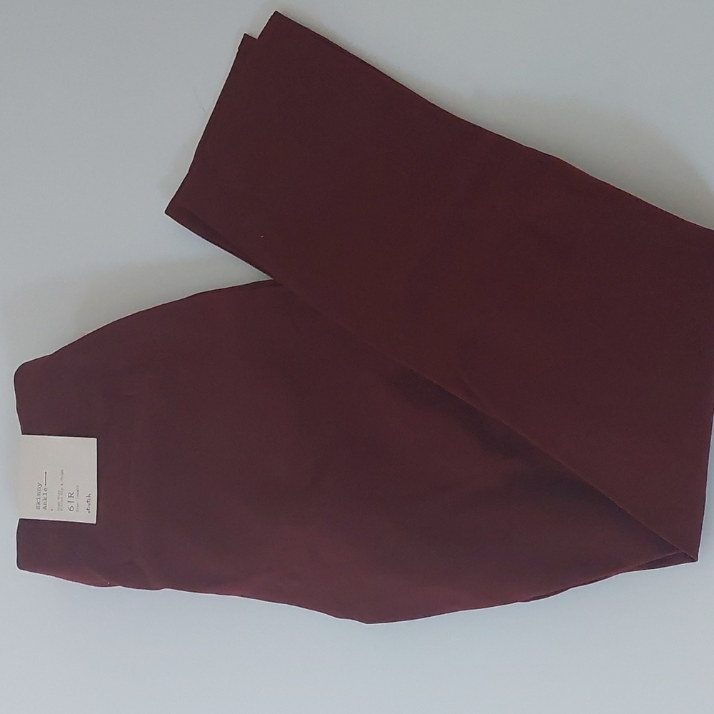 SOLD A New Day Skinny Stretch Ankle Dark Red Burgundy High Rise Pants 6 Regular